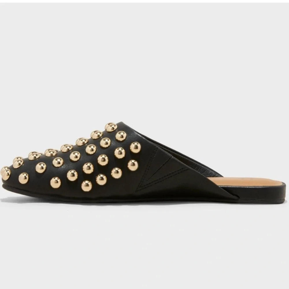 “A new Day” “Channing” black, gold studded mules; size 8; worn once for pics - Picture 3 of 7